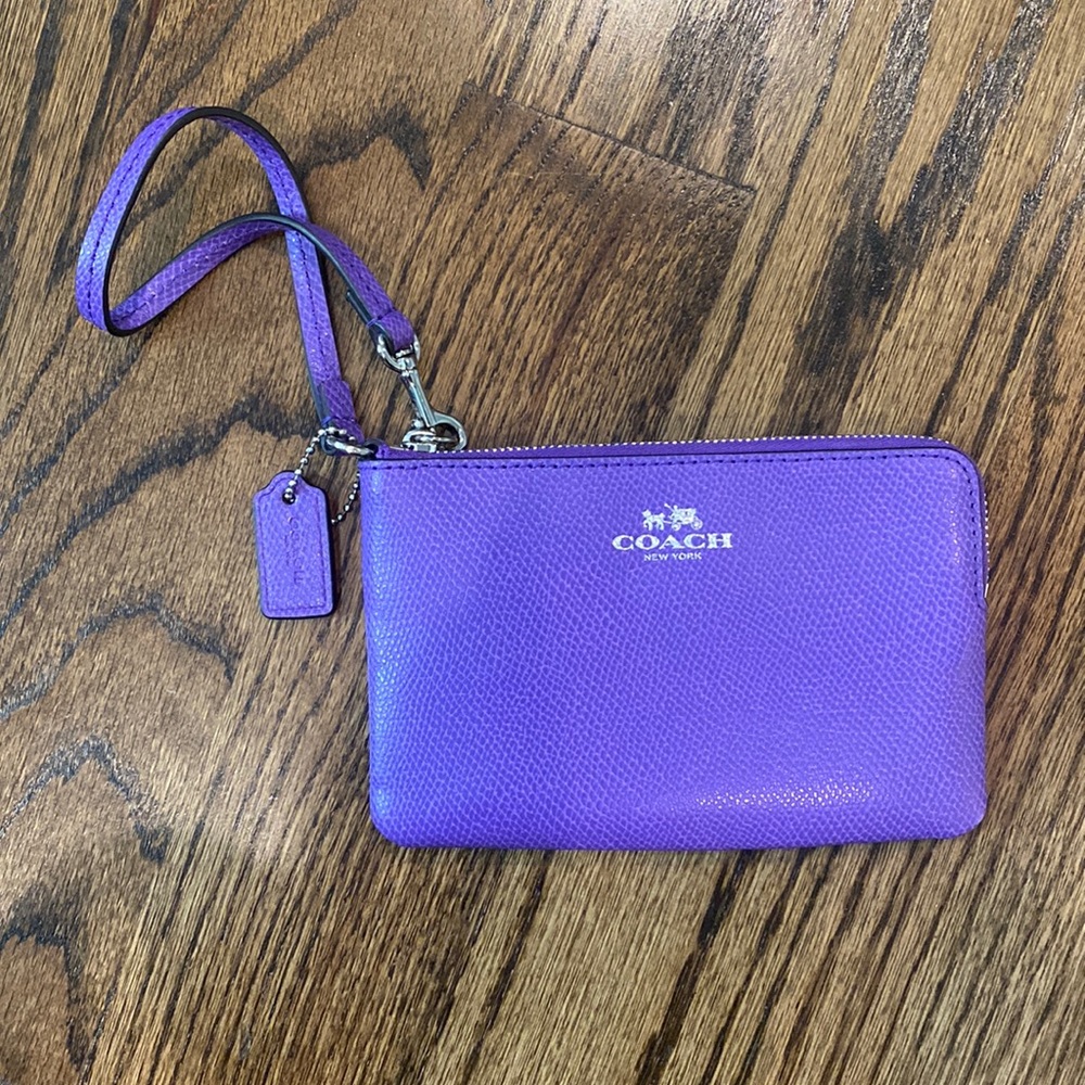 Purple Coach Wristlet